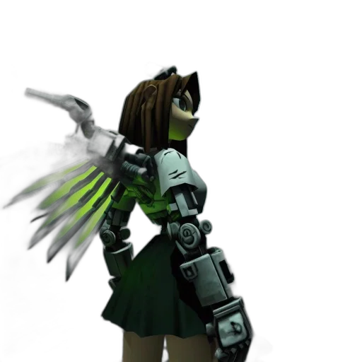staff, robot, weapon, sword, 3d render, concept art, pixel art, fantasy art transparent PNG cut-out