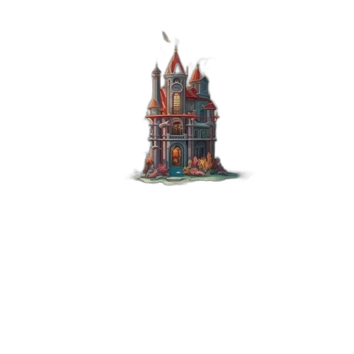 building, crown, staff, weapon, pixel art, concept art, 3d render, fantasy art transparent PNG cut-out