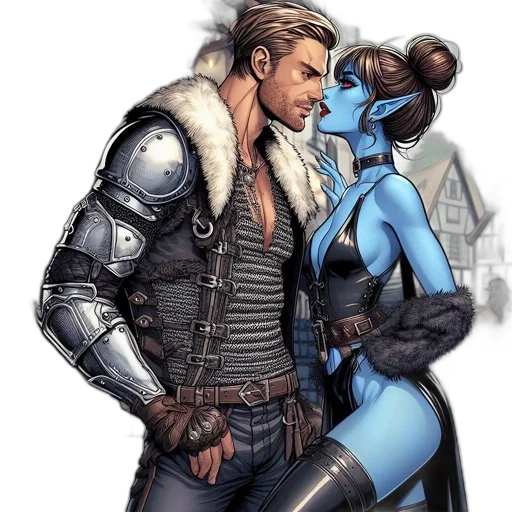 comic book art, concept art, fantasy art, cyberpunk, blue, intimate, moment, unfolds transparent PNG cut-out
