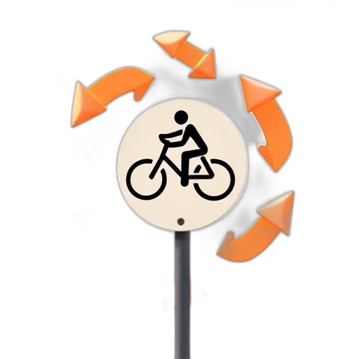 bike, lane, sign, surrounded transparent PNG cut-out