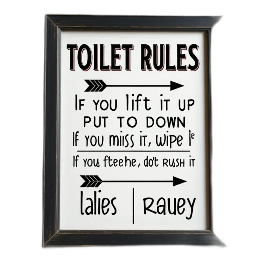 framed, sign, vintage, aesthetic, displayed, wooden, surface, has transparent PNG cut-out