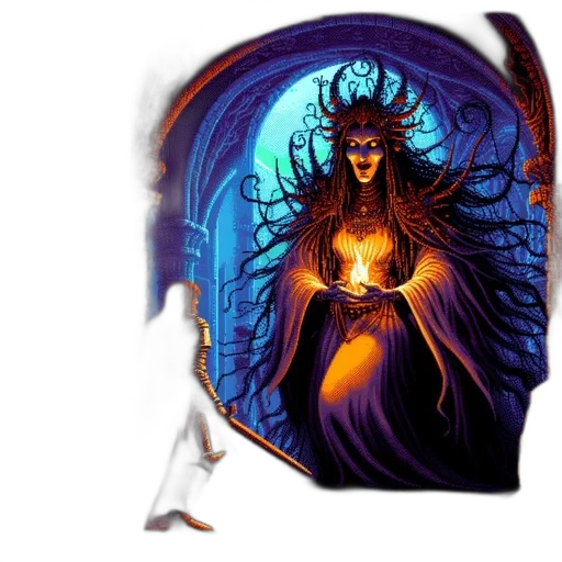 dress, crown, mask, jewelry, fantasy art, concept art, comic book art, pixel art transparent PNG cut-out