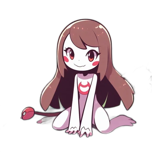 creature, staff, dress, hair, anime, pixel art, concept art, watercolor transparent PNG cut-out