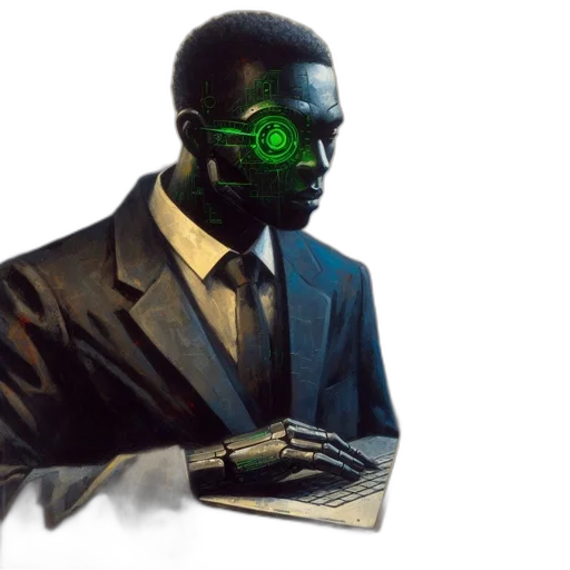 mask, robot, face, weapon, cyberpunk, concept art, 3d render, pixel art transparent PNG cut-out