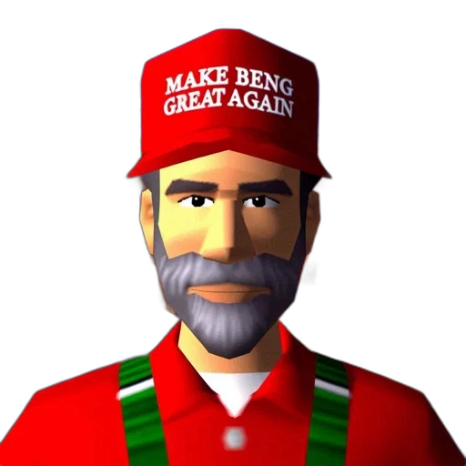 hat, staff, 3d render, pixel art, concept art, cartoon, male, character transparent PNG cut-out