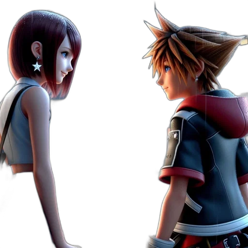 concept art, 3d render, anime, photorealistic, outer space, fire, two, animated transparent PNG cut-out