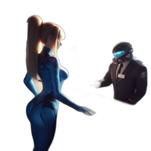 robot, dress, jacket, mask, concept art, anime, 3d render, pixel art transparent PNG cut-out