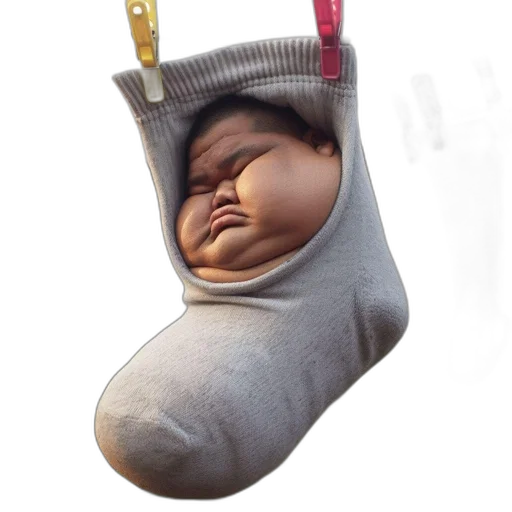 shoes, hat, mask, face, 3d render, photorealistic, concept art, humorous transparent PNG cut-out
