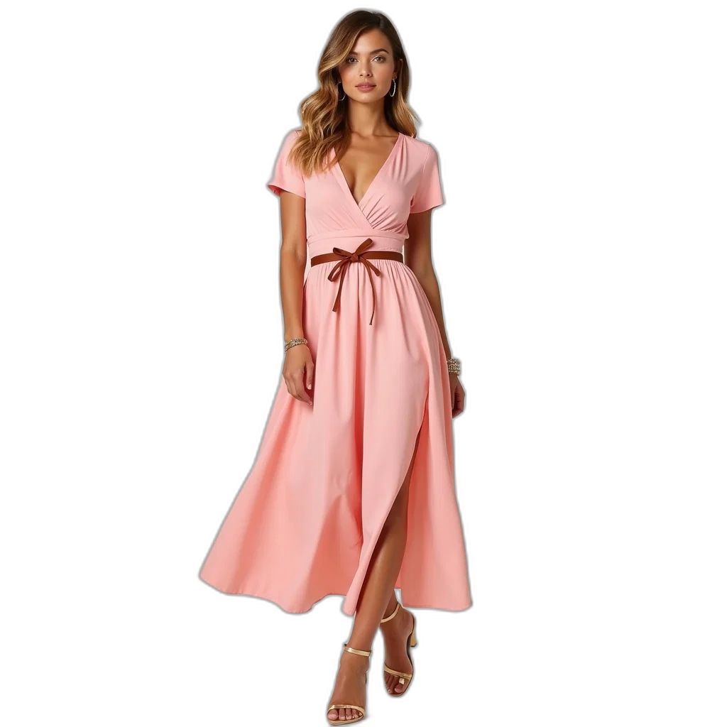 dress, pastel, earth tones, dark, colorful, woman, wearing, pink transparent PNG cut-out