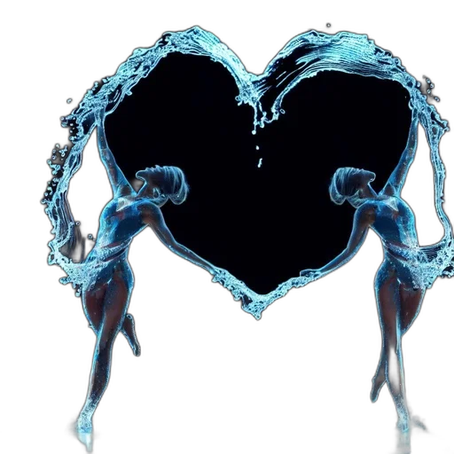 hair, jewelry, concept art, underwater, blue, two, liquid-based, entities transparent PNG cut-out