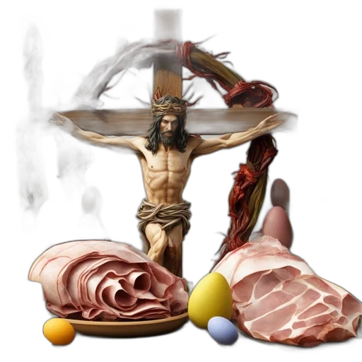food, sword, weapon, animal, photorealistic, concept art, 3d render, vaporwave transparent PNG cut-out