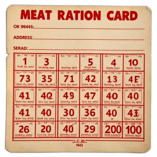 food, weapon, vintage, ration, card, beige, background, red transparent PNG cut-out