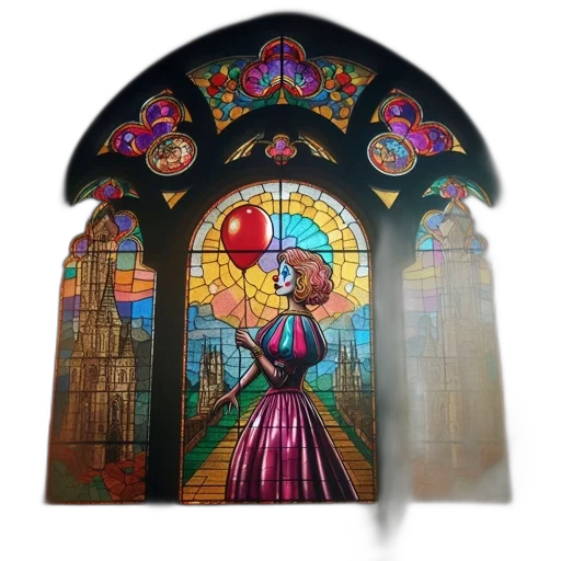 dress, 3d render, concept art, photorealistic, pixel art, detailed, stained, glass transparent PNG cut-out