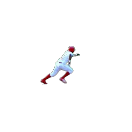 weapon, pixel art, baseball, player, red, white, uniform, swinging transparent PNG cut-out