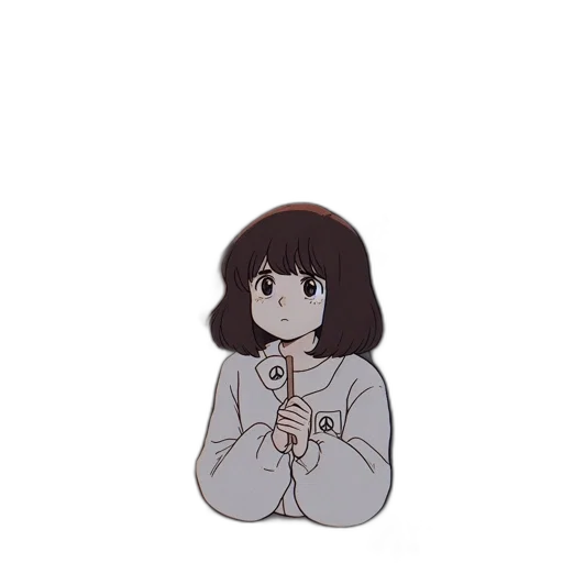 staff, weapon, sword, hair, anime, pixel art, cartoon, vaporwave transparent PNG cut-out