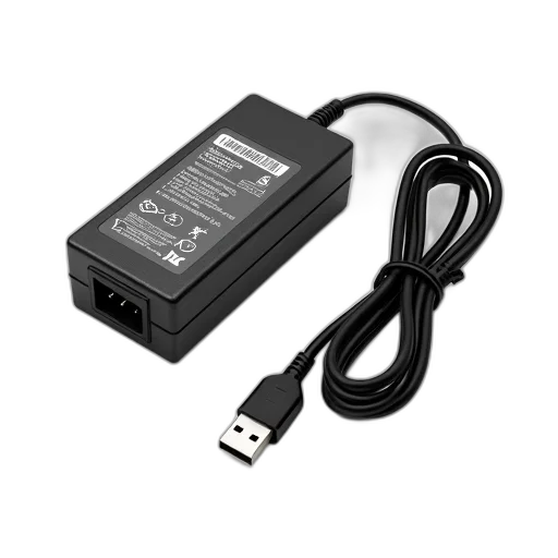 black, power, adapter, cord, carrying, strap, shown, has transparent PNG cut-out