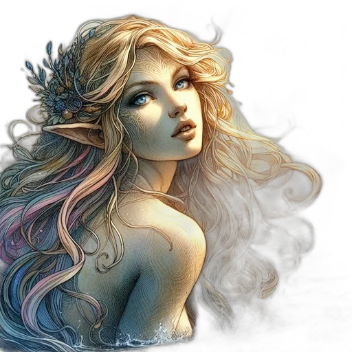 dragon, fantasy art, concept art, watercolor, photorealistic, pastel, blue, golden transparent PNG cut-out