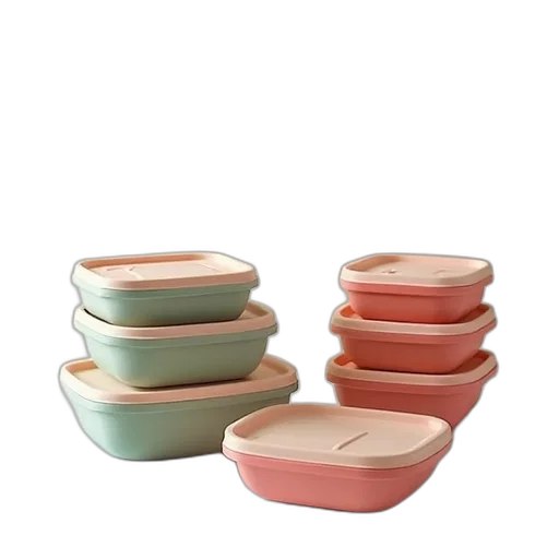 food, pastel, colorful, earth tones, silicone, lunch, box, containers transparent PNG cut-out