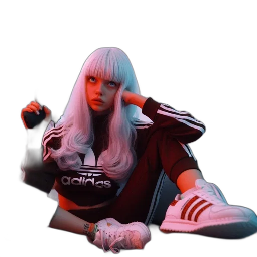 jacket, robot, creature, dragon, vaporwave, anime, 3d render, concept art transparent PNG cut-out