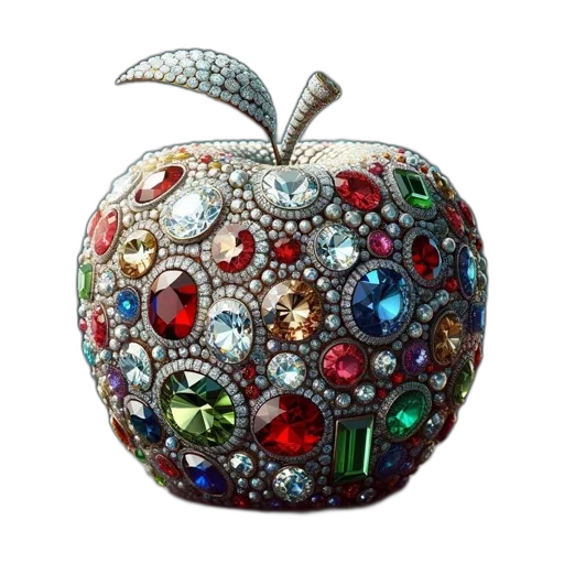 jewelry, crown, food, photorealistic, 3d render, pixel art, fantasy art, elaborate transparent PNG cut-out