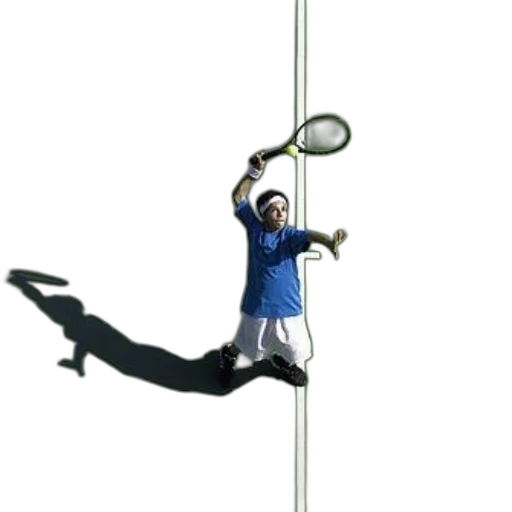 staff, tennis, player, blue, shirt, white, shorts, about transparent PNG cut-out