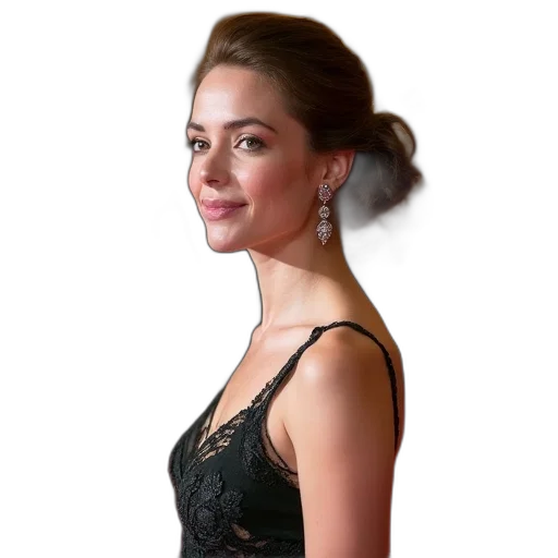 dress, jewelry, crown, face transparent PNG cut-out