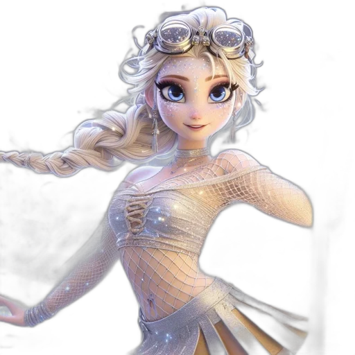 dress, fantasy art, concept art, 3d render, comic book art, animated, female, character transparent PNG cut-out