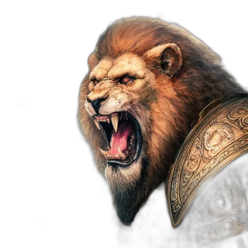 animal, crown, fantasy art, concept art, photorealistic, 3d render, ornately, armored transparent PNG cut-out