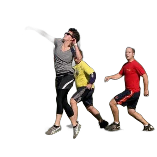 staff, 3d render, concept art, group, people, playing, frisbee, park transparent PNG cut-out
