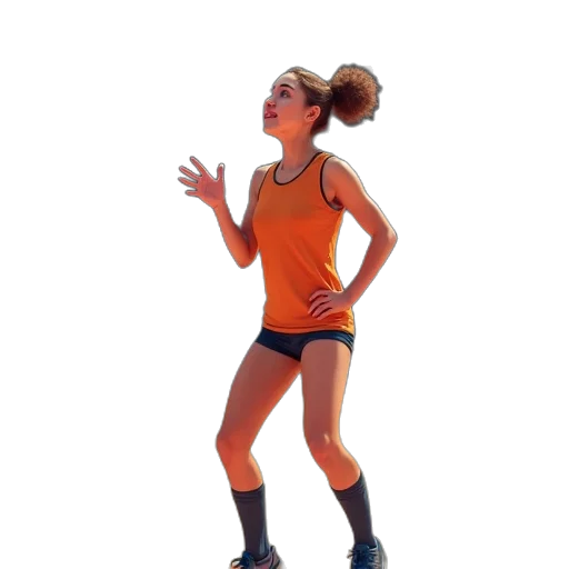 staff, 3d render, girls, volleyball transparent PNG cut-out