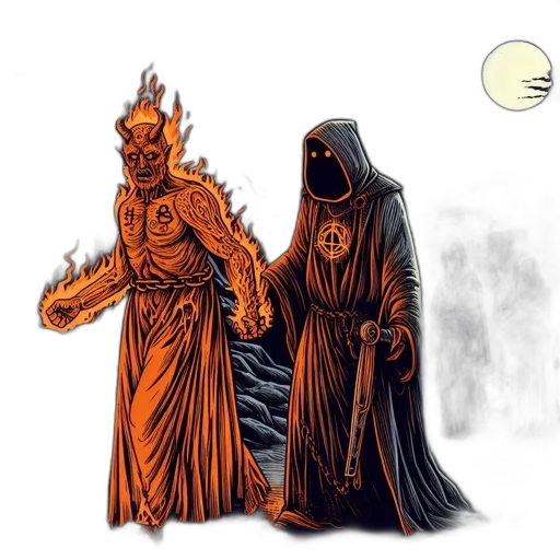 mask, concept art, comic book art, fantasy art, pixel art, fire, outer space, night transparent PNG cut-out