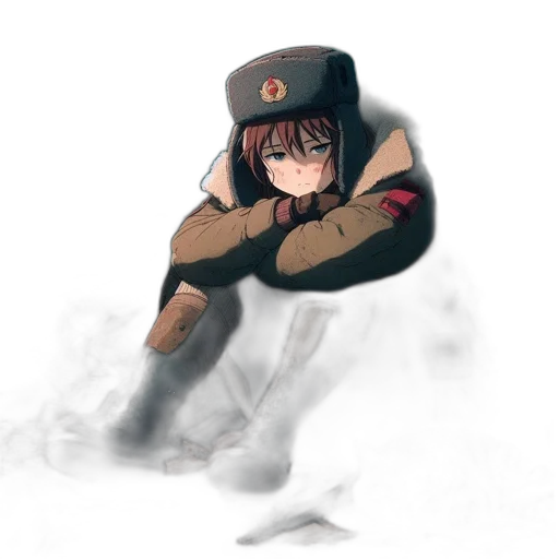 hat, jacket, weapon, creature, concept art, anime, pixel art, watercolor transparent PNG cut-out