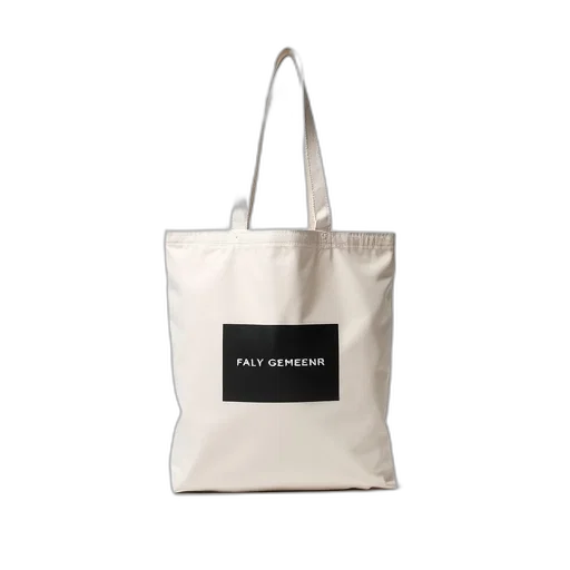 3d render, monochrome, plain, white, tote, bag, black, label transparent PNG cut-out