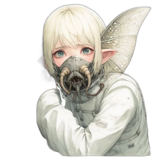 mask, creature, face, animal, concept art, watercolor, fantasy art, photorealistic transparent PNG cut-out