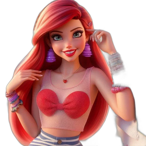 jewelry, dress, cartoon, 3d render, concept art, photorealistic, character, red transparent PNG cut-out