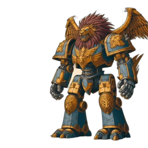 concept art, fantasy art, 3d render, central, figure, winged, armored, humanoid transparent PNG cut-out
