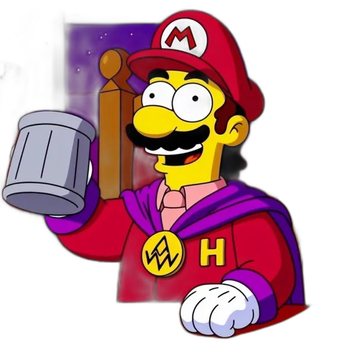 hat, staff, robot, cartoon, pixel art, concept art, comic book art, character transparent PNG cut-out