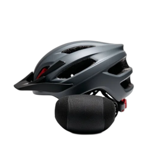black, gray, bicycle, helmet, displayed, against, white, background transparent PNG cut-out