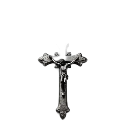 sword, jewelry, weapon, staff, silver, crucifix, intricate, details transparent PNG cut-out