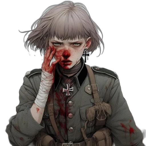face, jacket, weapon, staff, concept art, pixel art, fantasy art, watercolor transparent PNG cut-out