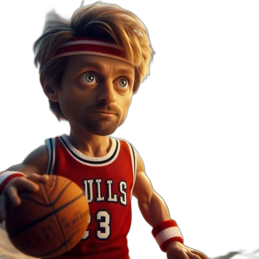 3d render, concept art, cartoon, photorealistic, animated, figure, donning, red transparent PNG cut-out