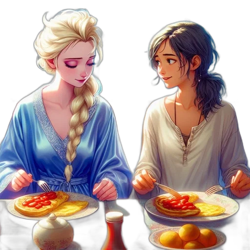 food, fantasy art, concept art, pixel art, watercolor, fire, pastel, two transparent PNG cut-out