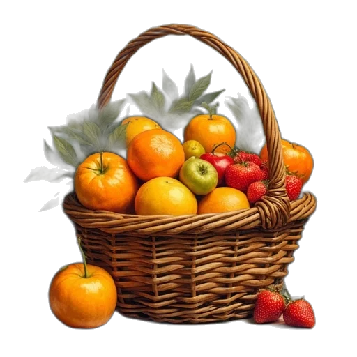 food, photorealistic, oil painting, 3d render transparent PNG cut-out