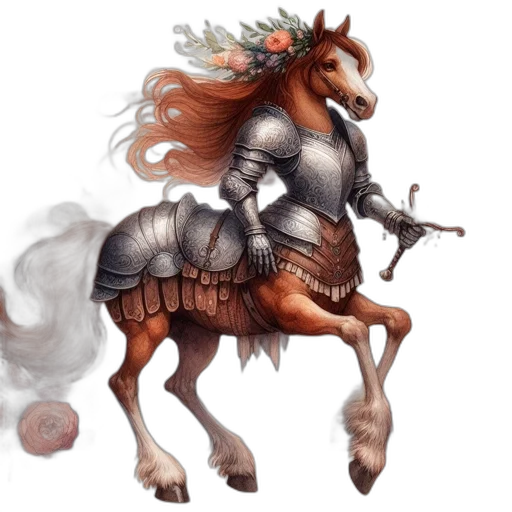 dragon, fantasy art, concept art, photorealistic, pixel art, earth tones, majestic, horse transparent PNG cut-out