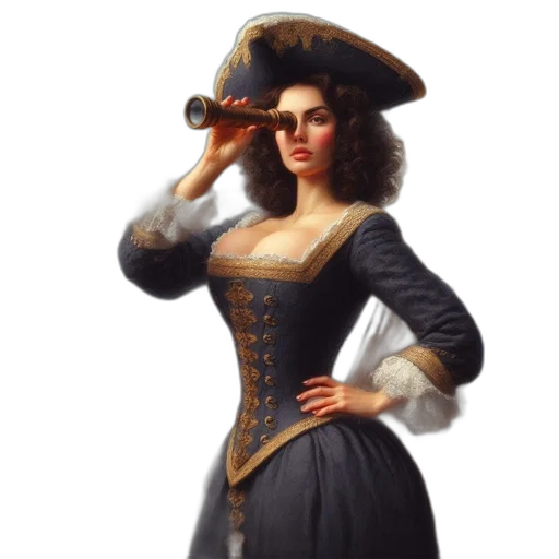 dress, staff, hat, jacket, oil painting, photorealistic, fantasy art, concept art transparent PNG cut-out