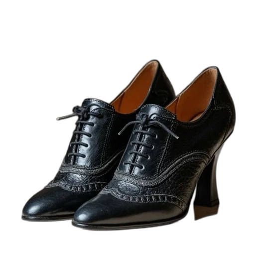 shoes, photorealistic, vintage, women, black, leather, snake, skin transparent PNG cut-out