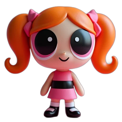 staff, 3d render, concept art, cartoon, photorealistic, powerpuff, girl, has transparent PNG cut-out