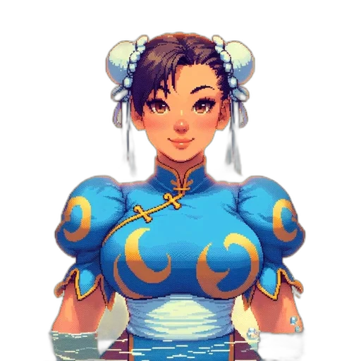staff, dress, pixel art, fantasy art, concept art, anime, blue, colorful transparent PNG cut-out