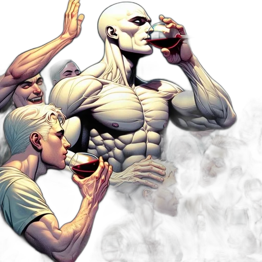 comic book art, concept art, image, group, predominantly, male, individuals, gather transparent PNG cut-out