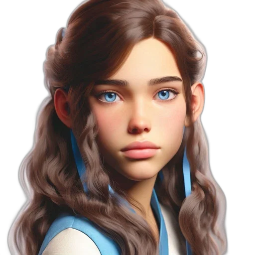 face, hair, dress, crown, photorealistic, fantasy art, concept art, 3d render transparent PNG cut-out